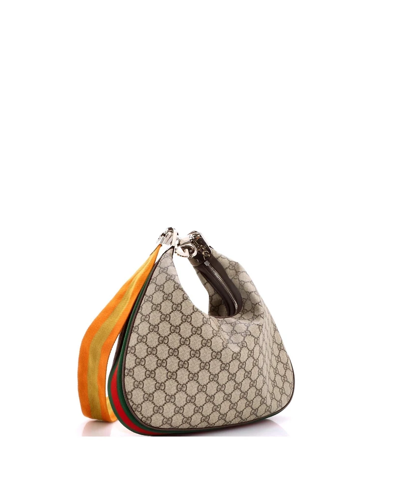 Pre-Owned Gucci Medium Attache Shoulder Bag Gg Coated Canvas