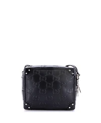 Pre-Owned Gucci Square Shoulder Bag Gg Embossed Perforated Leather