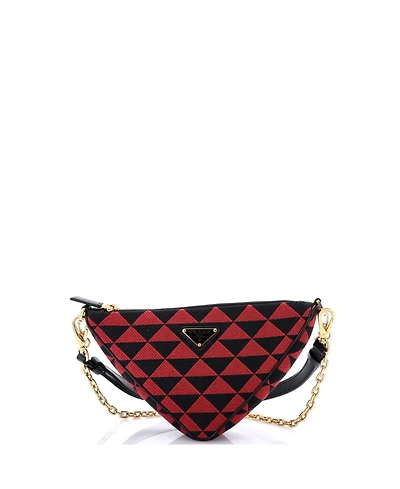 Pre-Owned Prada Mini Symbole Triangle Bag Leather and Jacquard