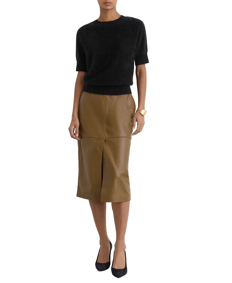 Reiss Women's Julia 100% Brushed Cashmere Short-Sleeve Top