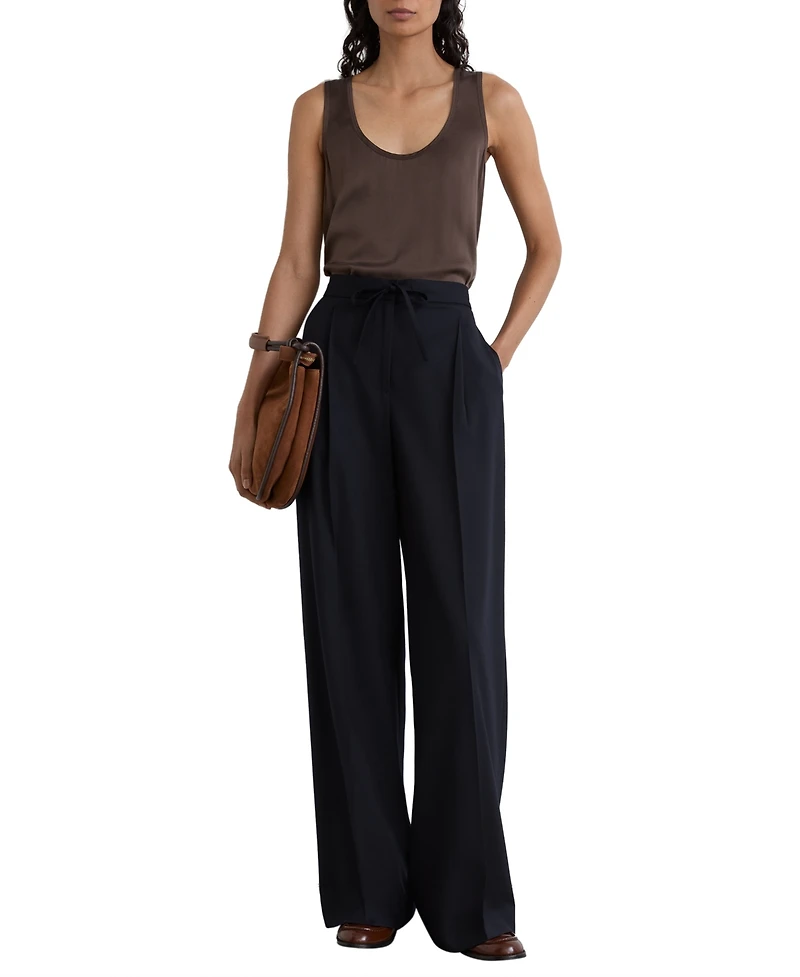 Reiss Women's Solene Wool-Blend Drawstring Wide-Leg Suit Trousers