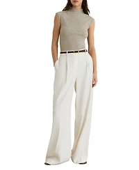 Reiss Women's Dita Metallic-Knit Cowl-Neck Sleeveless Vest
