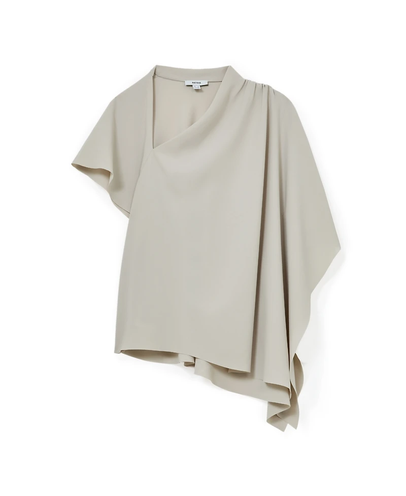 Reiss Women's Jade Draped-Sleeve One-Shoulder Asymmetric Top