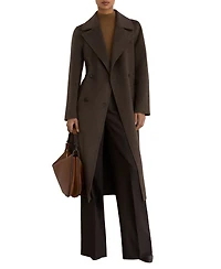 Reiss Women's Rene Double-Breasted Blind-Seam Coat Wool-Blend with Cashmere