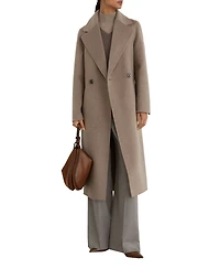Reiss Women's Thea Wool-Blend Double-Breasted Blind-Seam Coat with Cashmere