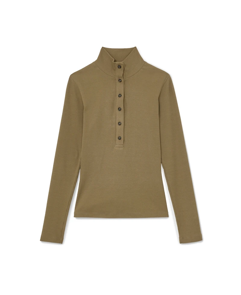 Reiss Women's Ida Cotton-Stretch Funnel-Neck Top
