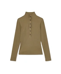 Reiss Women's Ida Cotton-Stretch Funnel-Neck Top