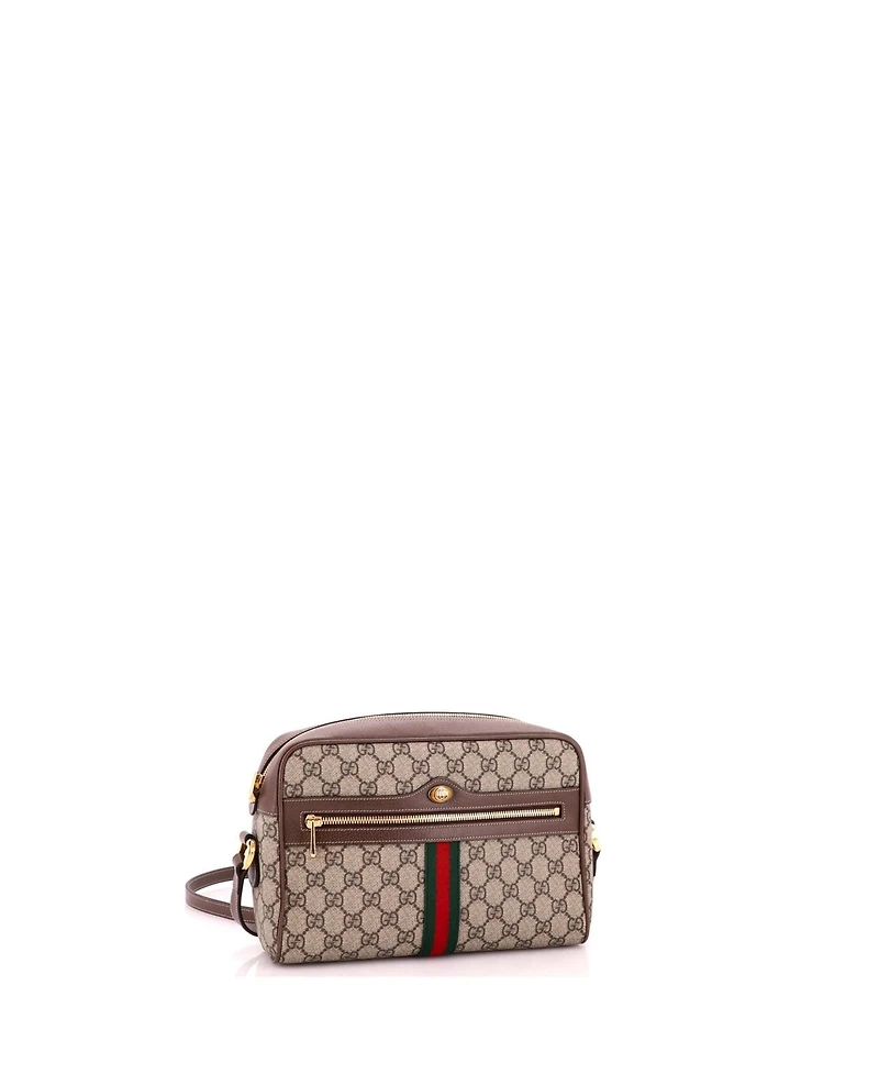 Pre-Owned Gucci Small Ophidia Shoulder Bag Gg Coated Canvas