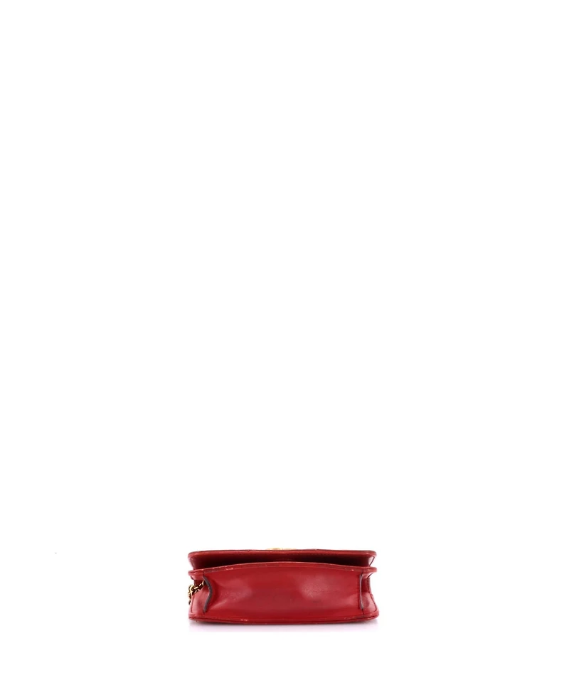 Pre-Owned Gucci Mini Gg Marmont Chain Flap Bag Matelasse Leather