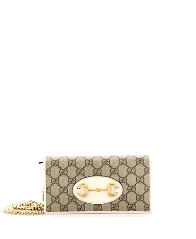 Pre-Owned Gucci Horsebit 1955 Chain Wallet Gg Coated Canvas