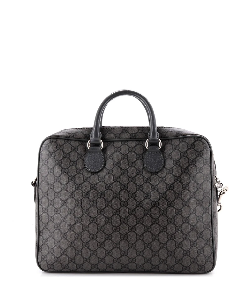 Pre-Owned Gucci Medium Ophidia Zip Around Pocket Briefcase Gg Coated Canvas