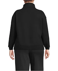 Lands' End Plus Serious Sweats Relaxed Quarter Zip Pullover Sweatshirt