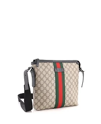 Pre-Owned Gucci Medium Web Messenger Bag Gg Coated Canvas