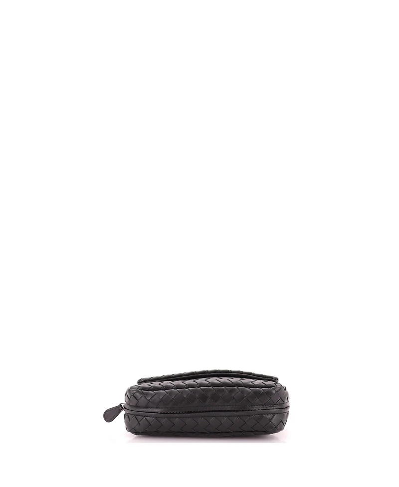Pre-Owned Bottega Veneta Small Expandable Chain Crossbody Bag Intrecciato Nappa