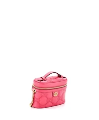Pre-Owned Gucci Mini Top Handle Vanity Chain Bag Gg Matelasse Leather