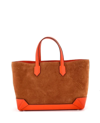 Pre-Owned Hermes 30 Maxibox Cabas Doblis Suede with Epsom