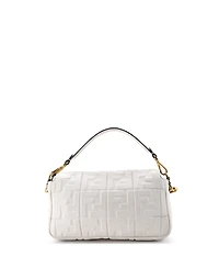 Pre-Owned Fendi Medium Baguette Nm Bag Zucca Embossed Leather