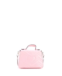 Pre-Owned Gucci Mini Gg Marmont Top Handle Flap Bag Matelasse Leather