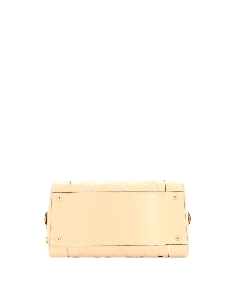 Pre-Owned Gucci Medium Convertible Boston Top Handle Bag Gg Matelasse Leather