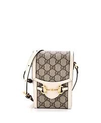 Pre-Owned Gucci Mini Horsebit 1955 Crossbody Bag Gg Coated Canvas with Leather