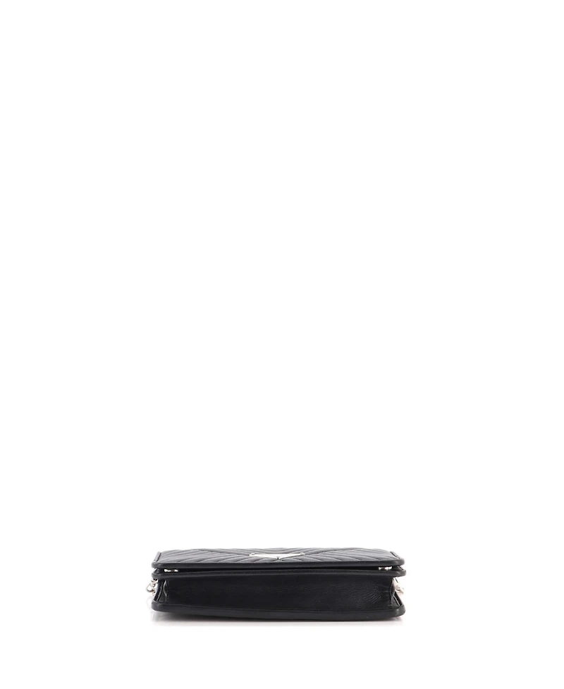 Pre-Owned Prada Small Wallet on Chain Diagramme Quilted Leather