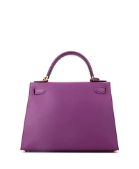 Pre-Owned Hermes Kelly 28 Handbag Purple Epsom with Gold Hardware