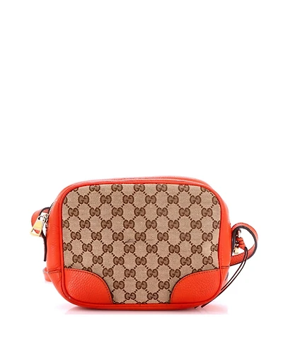 Pre-Owned Gucci Mini Bree Disco Crossbody Bag Gg Canvas with Leather