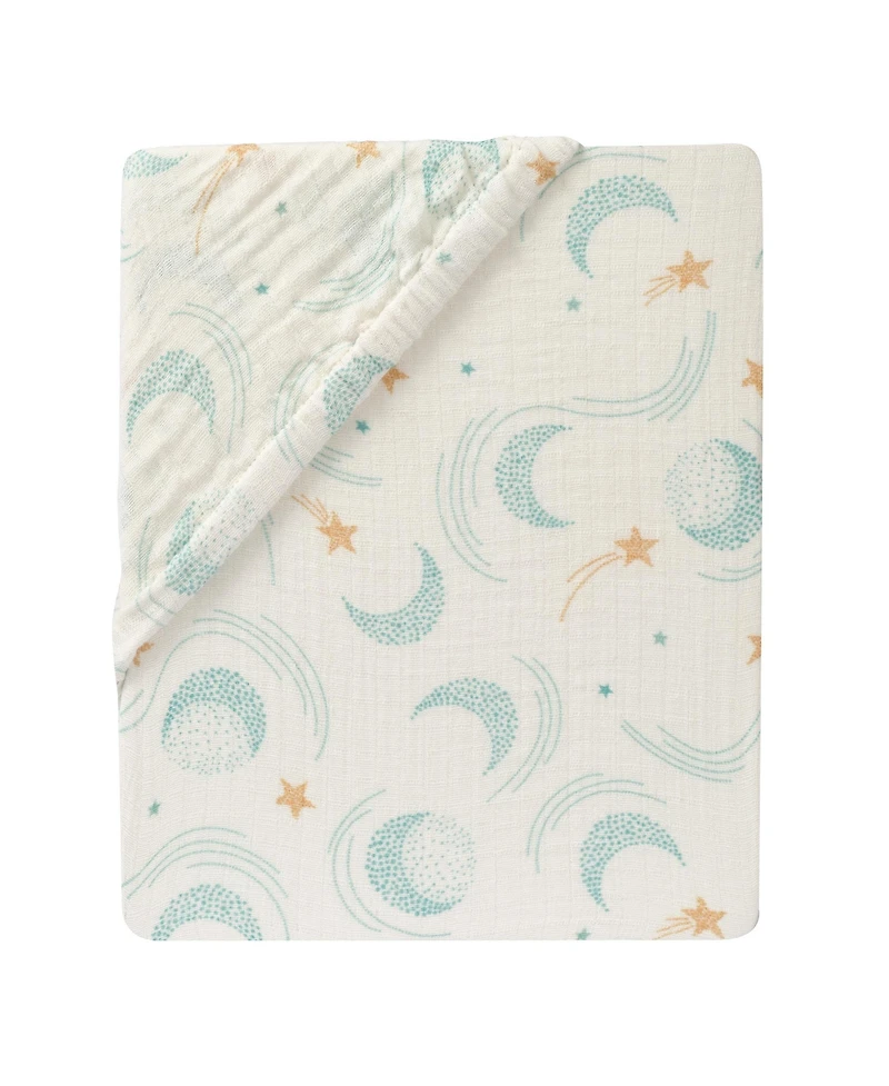 Lambs & Ivy Signature 100% Organic Cotton Muslin Celestial Fitted Crib Sheet