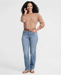 Lands' End Women's Denim High Rise Straight Curvy Jeans