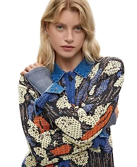 Desigual Women's Jacquard jumper with shirt collar