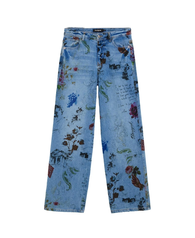 Desigual Women's Printed Straight Jeans