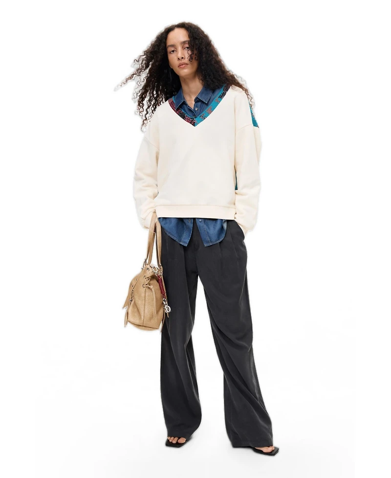 Desigual Women's Embroidered back sweatshirt