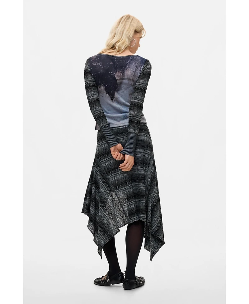 Desigual Women's Asymmetric Knit Skirt