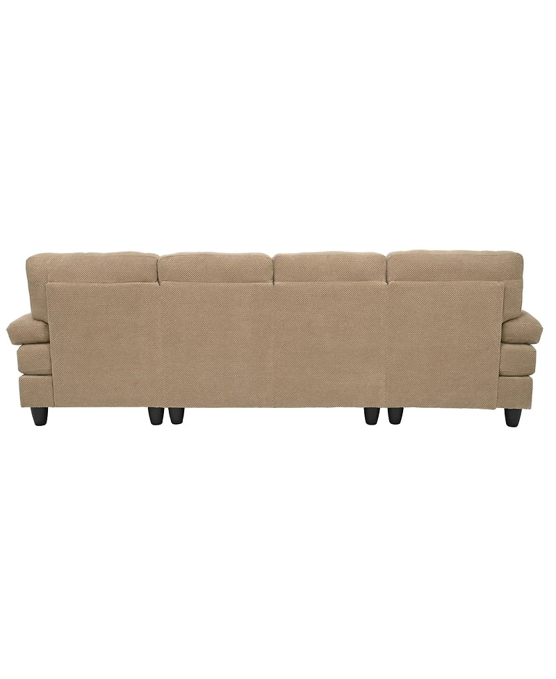 Streamdale Furniture Upholstery U-Shaped Sofa with Dual Chaises and Upholstered Armrests