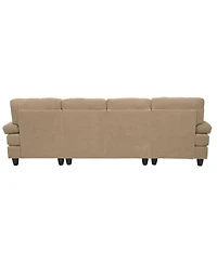 Streamdale Furniture Upholstery U-Shaped Sofa with Dual Chaises and Upholstered Armrests