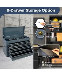 Streamdale Furniture 24-Inch Heavy Duty 9-Drawer Metal Tool Box and Chest with Eva Liners