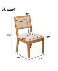 Streamdale Furniture Set of 2 Upholstered Rubber Wood Dining Chairs