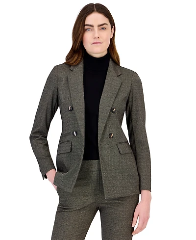 Anne Klein Women's Double Breasted Notched Collar Triple Pocket Blazer