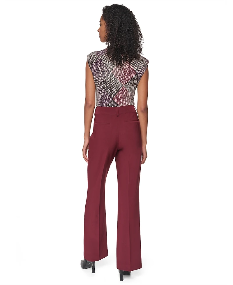 Dkny Petite Tech Tailoring Straight-Leg Mid-Rise Trouser