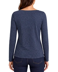 Liverpool Los Angeles Women's Long-Sleeve Boat Neck Twist Waist Top