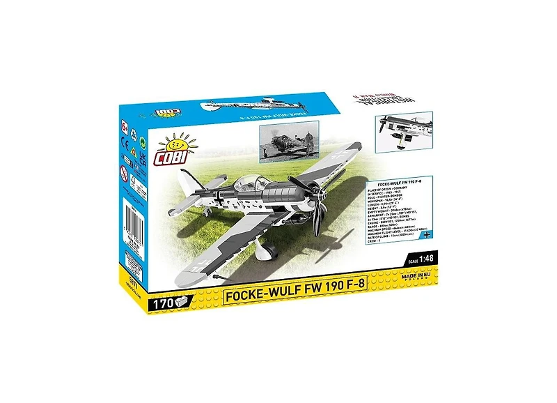 Cobi Historical Collection Wwii Focke-Wulf Fw 190 F-8 Rotating Propeller 170-Piece Building Set, Ages 6+