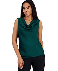 Kasper Petite Sleeveless Cowl-Neck Drape Blouse