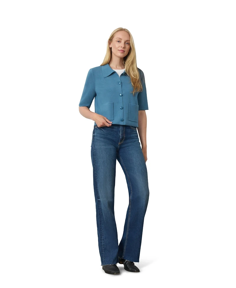 Cable & Gauge Women's Milano Knit Button-Front Cardigan