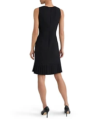 Kasper Women's Sheath with Pleat Sleeveless Crewneck Dress