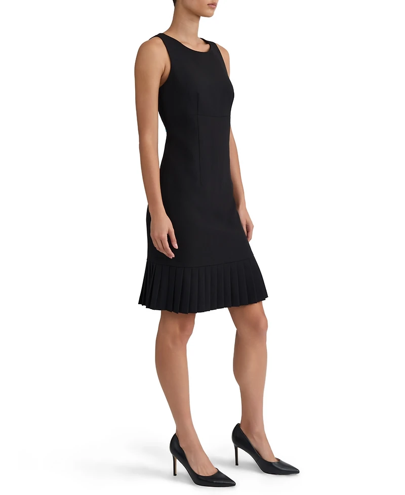 Kasper Women's Sheath with Pleat Sleeveless Crewneck Dress