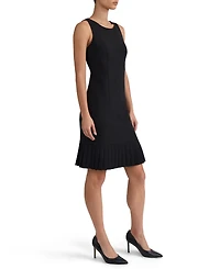 Kasper Women's Sheath with Pleat Sleeveless Crewneck Dress