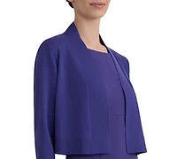 Kasper Women's Collarless Cropped Long-Sleeve Cardigan