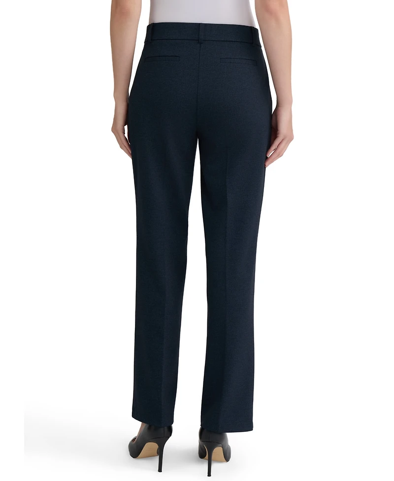 Kasper Women's Faux-Fly Pull-On Straight-Leg Pants