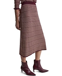 Bcbg Women's High-Waisted Plaid Knit Midi Skirt