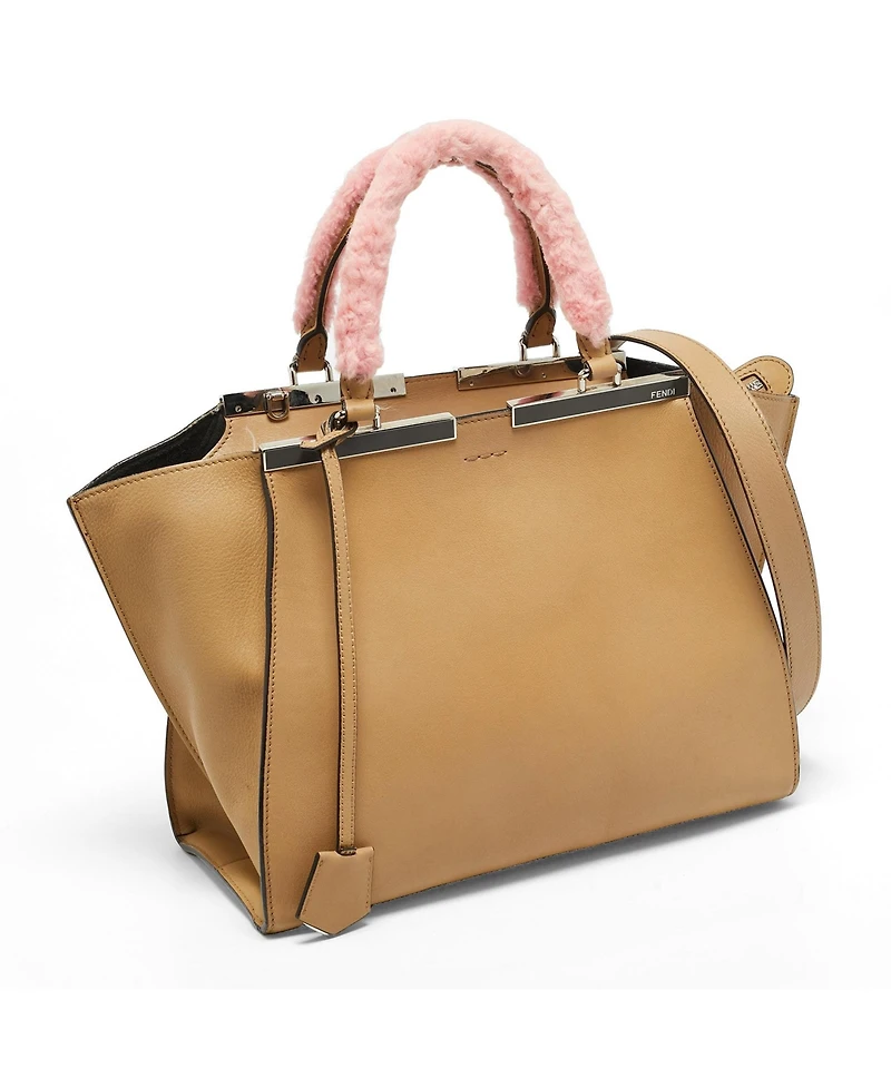 Pre-Owned Fendi Women's Leather Tote with Shearling Handles